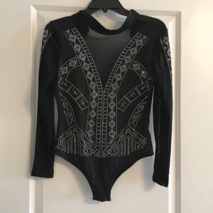 Black sparkled bodysuit